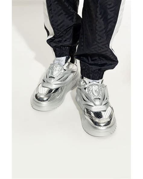 silver versace sneakers|versace black and white sneakers.